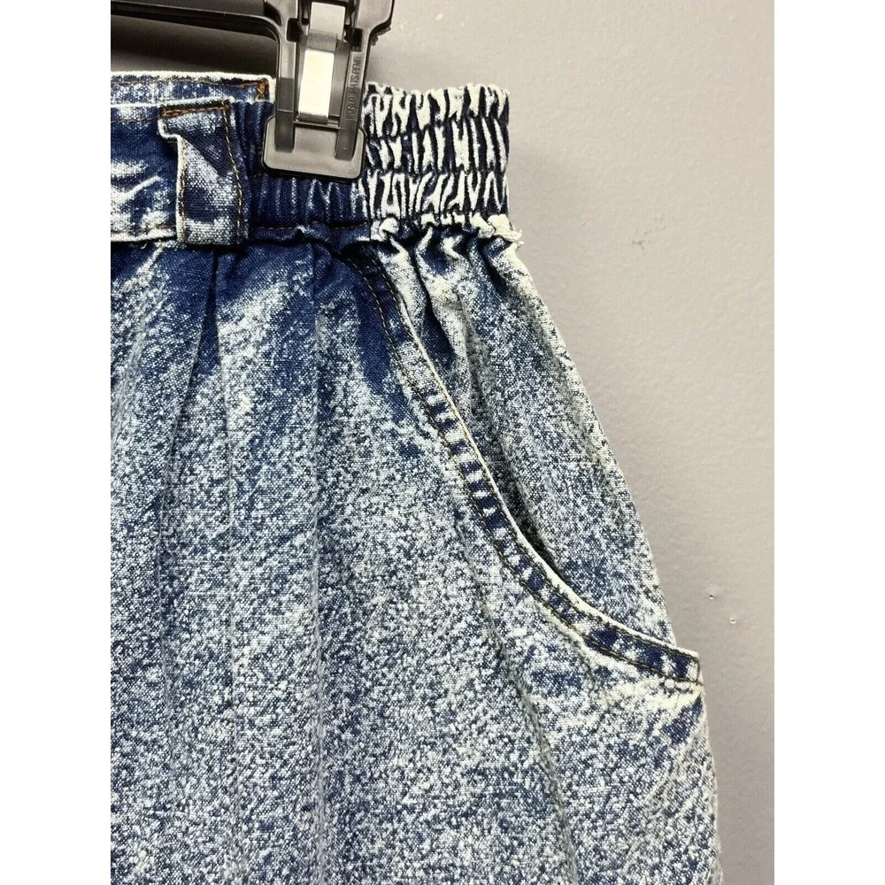 Pretty Bleu Denim Shorts Womens Medium Blue Acid Vintage‎ Embroidered Hi Rise